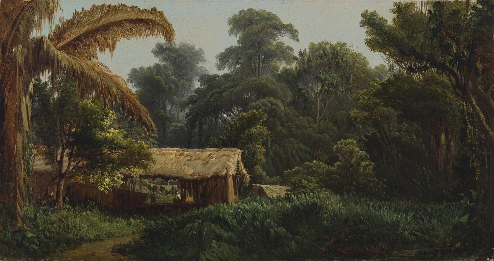 Cases d'indiens dans la forete de Matá-Matá sur le Monjú Pará-Brésil, detail