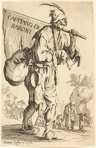 Captain of the Barons, by Jacques Callot, ink, 1622