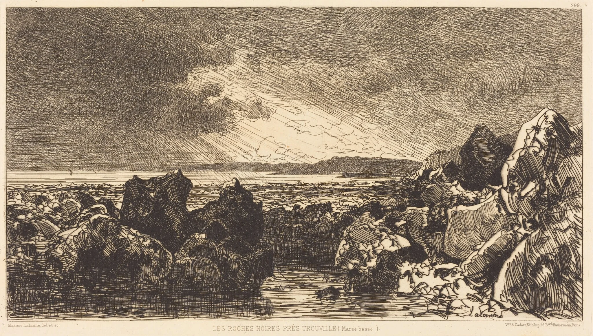 Les Roches noires près Trouville (Marèe Basse), detail