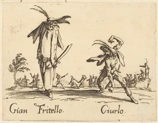 Gian Fritello and Ciurlo, by Jacques Callot, ink, 1622