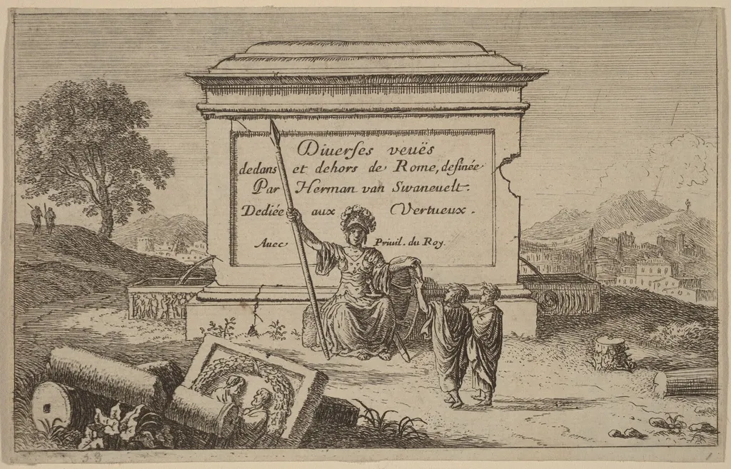 Title Page, by Herman van Swanevelt, ink, 1628