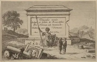 Title Page, by Herman van Swanevelt, ink, 1628