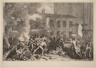 Prise de la Bastille, le 14 Juillet 1789, by Charles Thévenin, ink, 1790