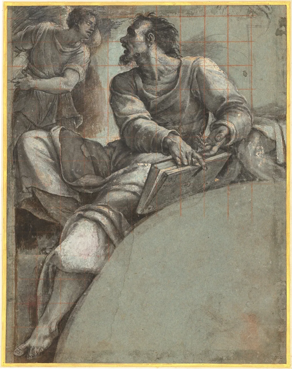 A Prophet Addressed by an Angel, by Sebastiano del Piombo, chalk, 1518