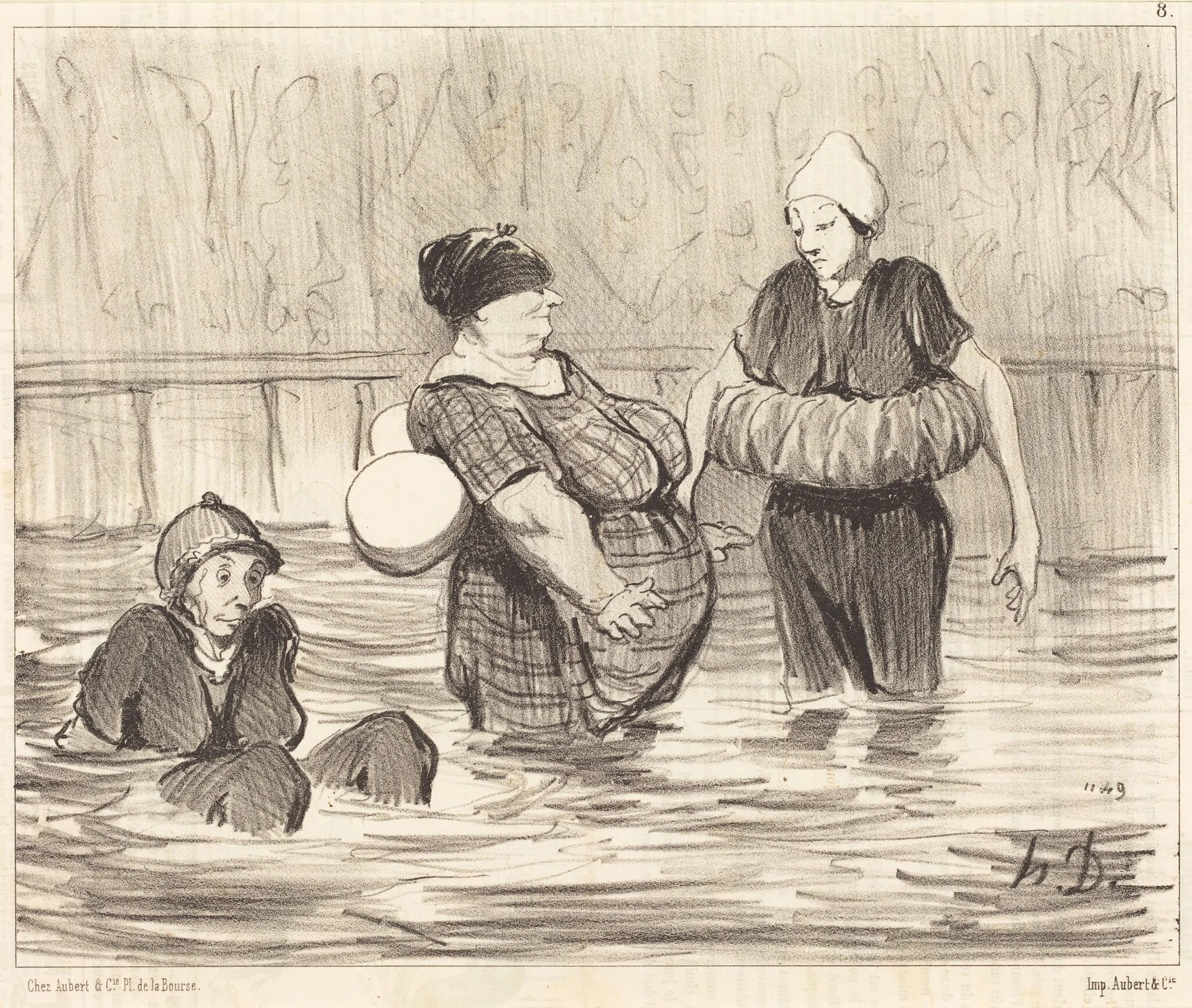 Les Baigneuses prudentes, detail
