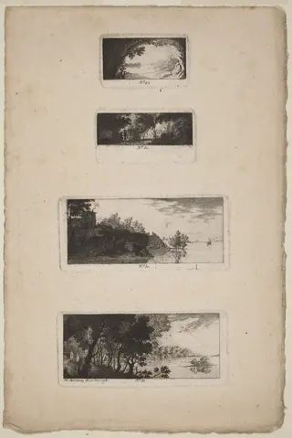 Landscape with Cave Opening, by Antoine de Marcenay de Ghuy, ink, 1778