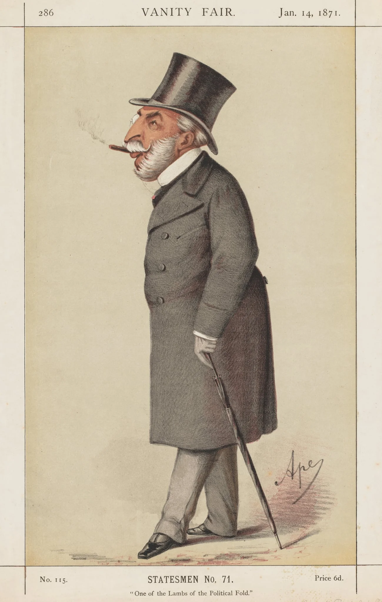 Vanity Fair: Statesman, No. 71 "One of the Lambs of the Political Fold", detail