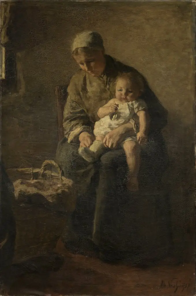 A Mother with her Child, by Albert Neuhuys, oil, 1895