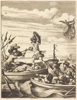 Illustration to Jean Desmarets' "L'Ariane", by Abraham Bosse, ink, 1639