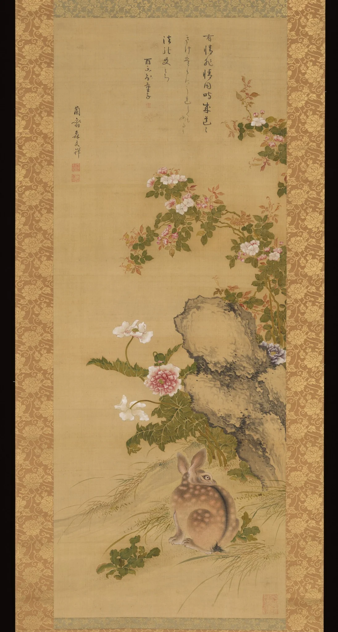 Rabbit and Roses, detail