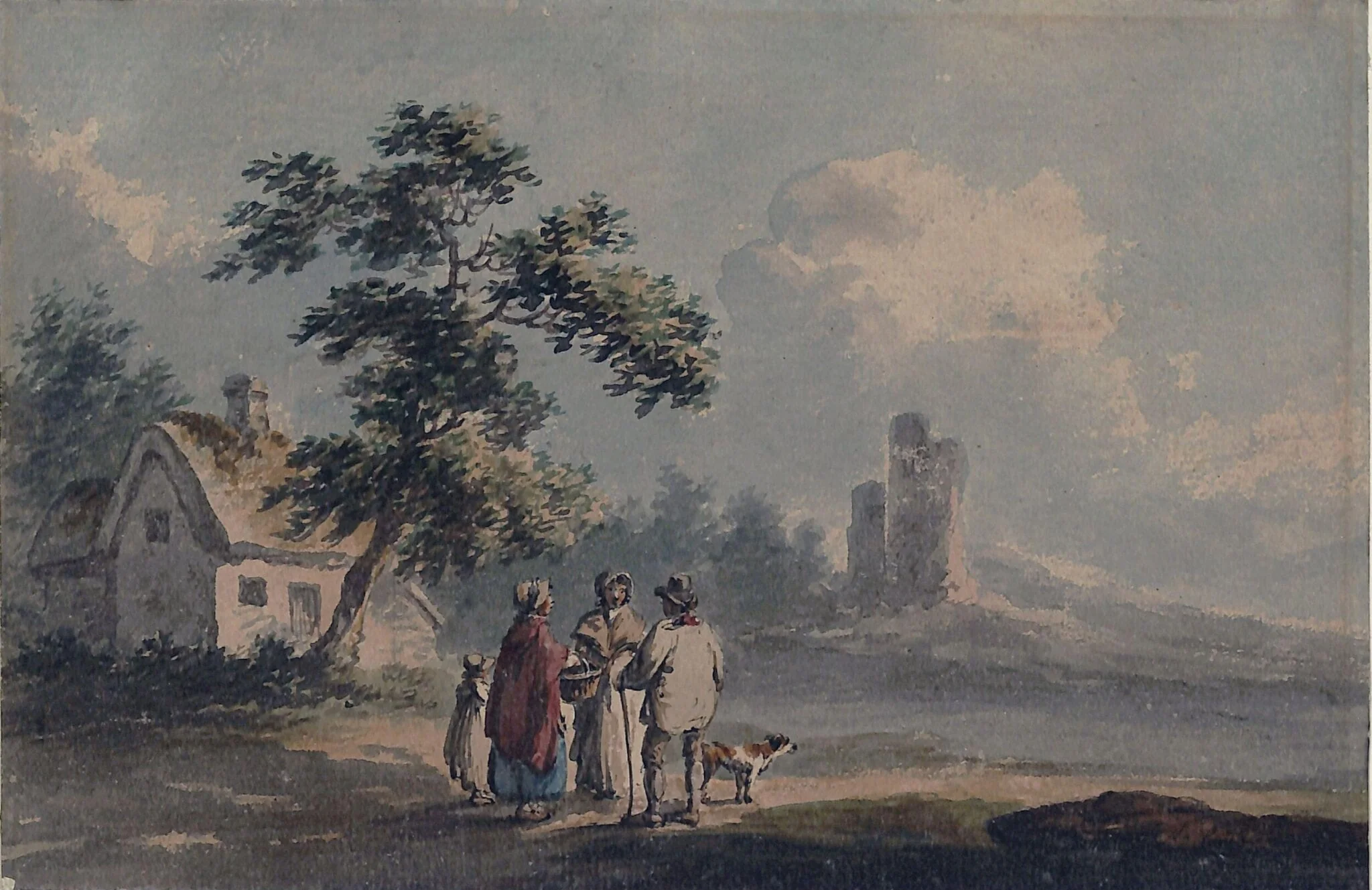 Landscape with figures, detail