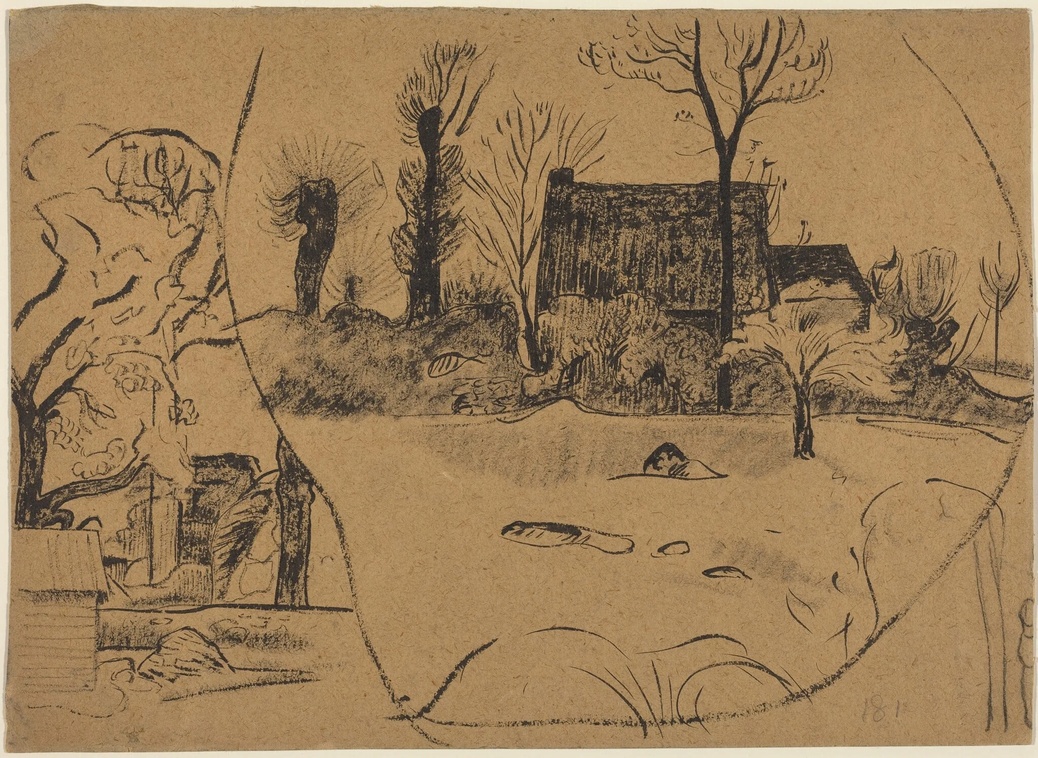 Landscape at Pont-Aven, detail