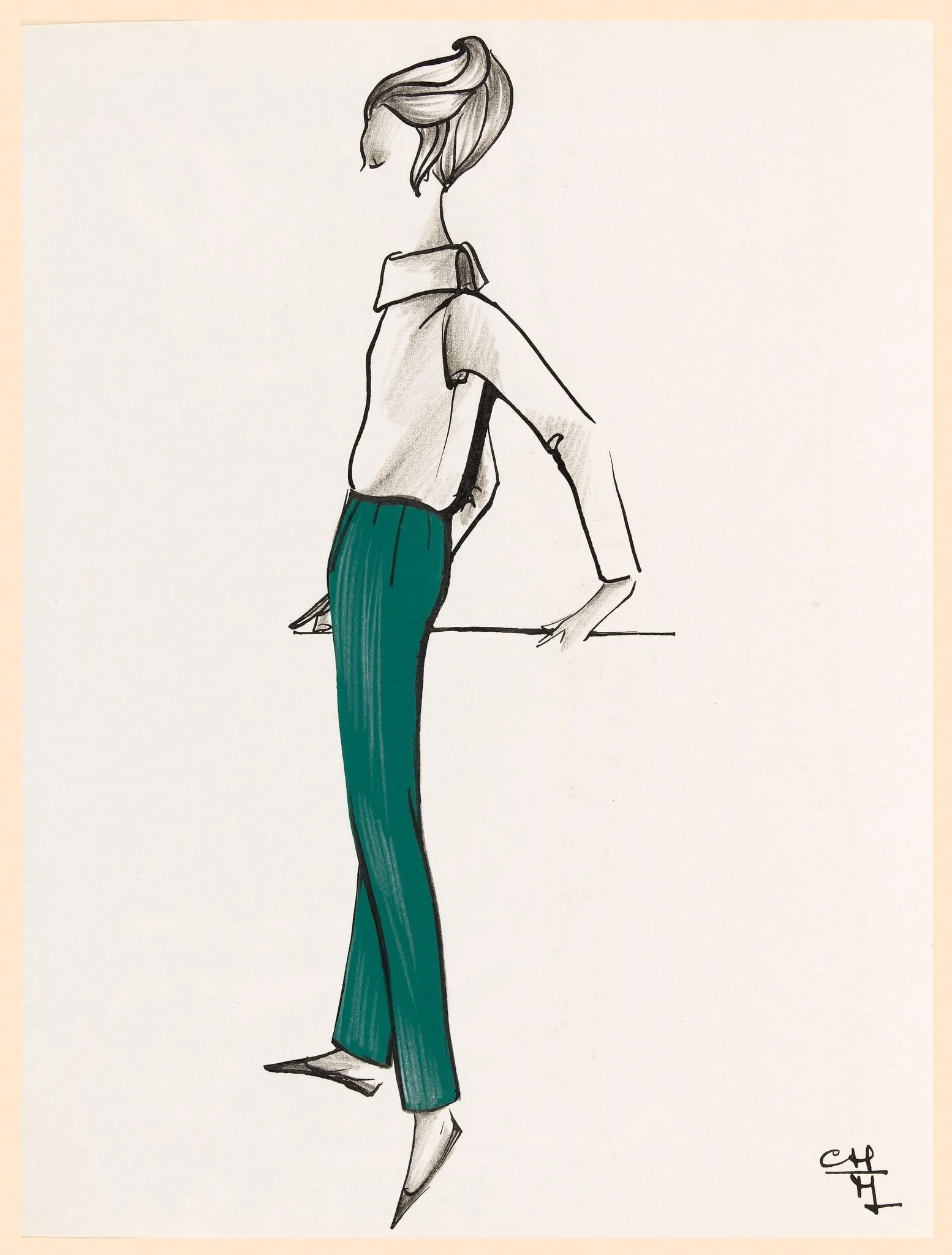 Pantalon vert sapin, detail