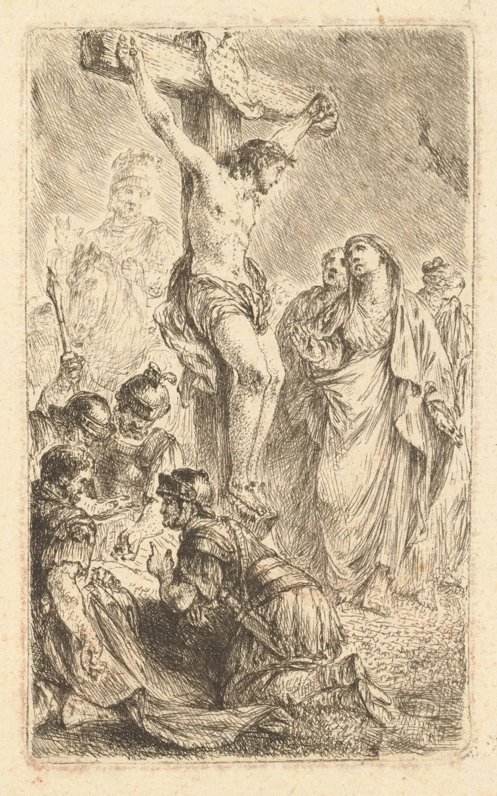 Christ on the Cross, by Bernhard Rode, ink, 1768