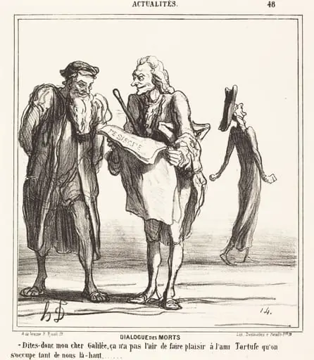 Dialogue des morts, by Honoré Daumier, ink, 1867