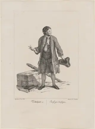 Trödeljud (Jewish Peddler), by Johann Georg Mansfeld, ink, 1775