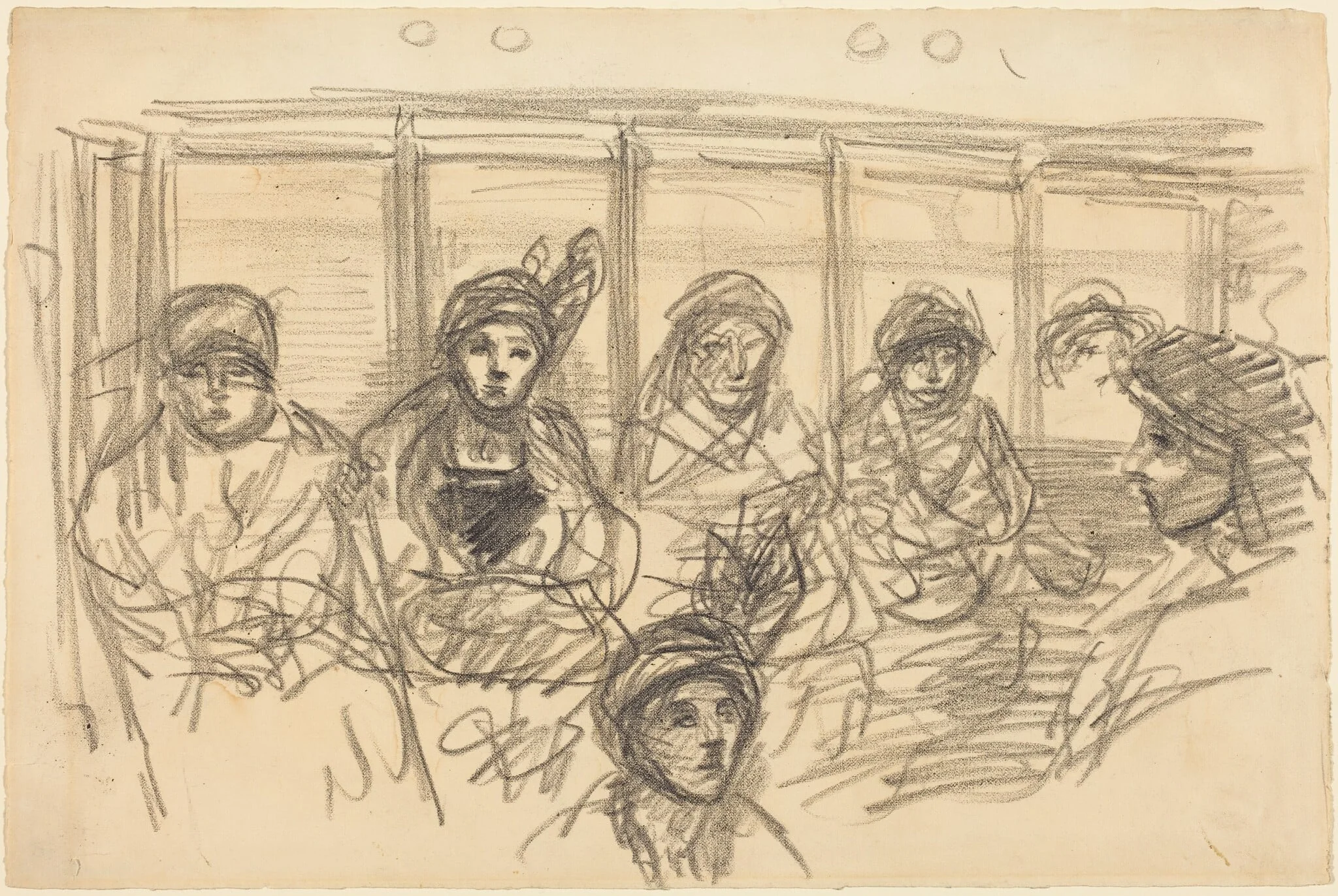 Riders on the Metro, detail