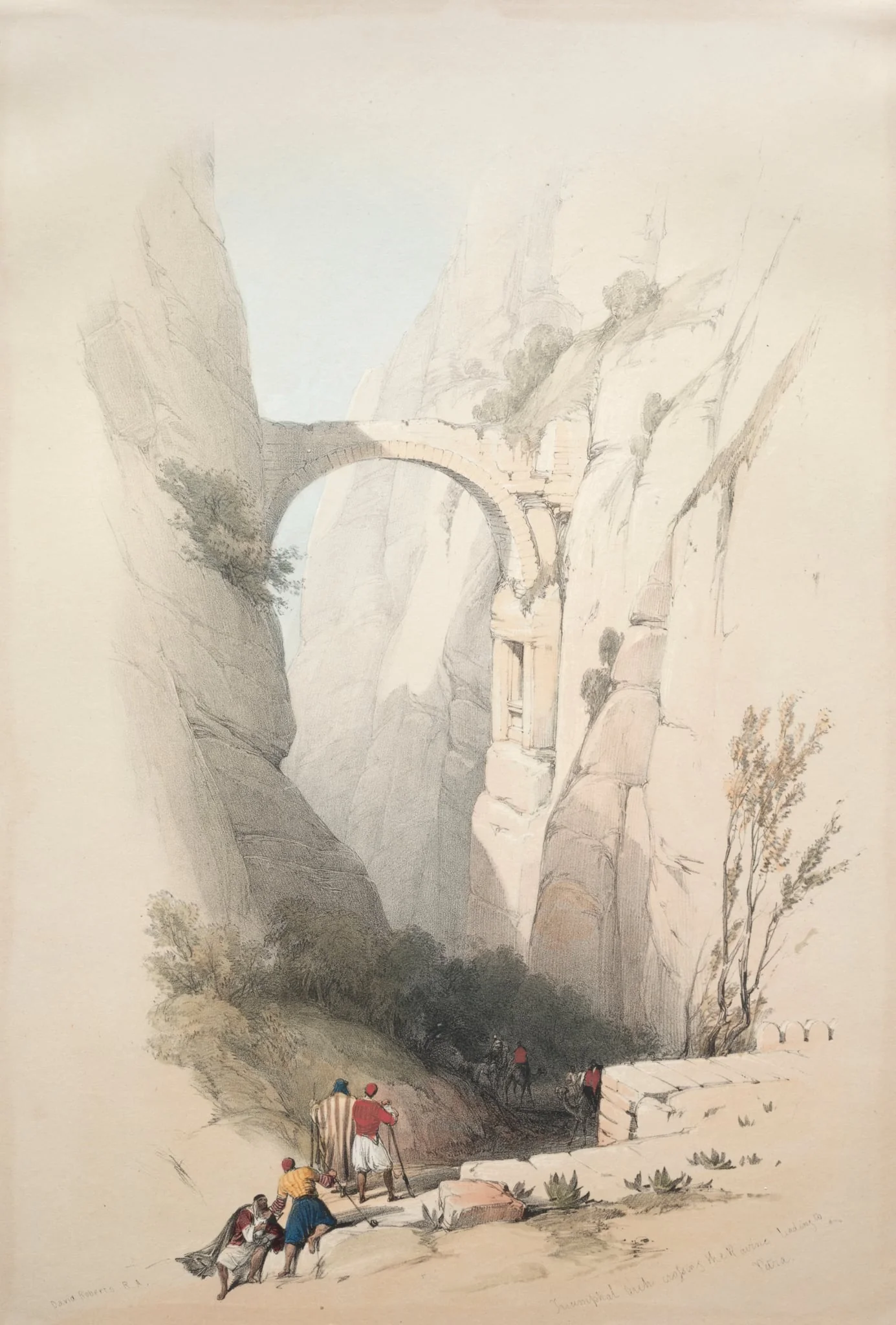 Triumphal Arch Crossing the Ravine Leading to Petra, detail