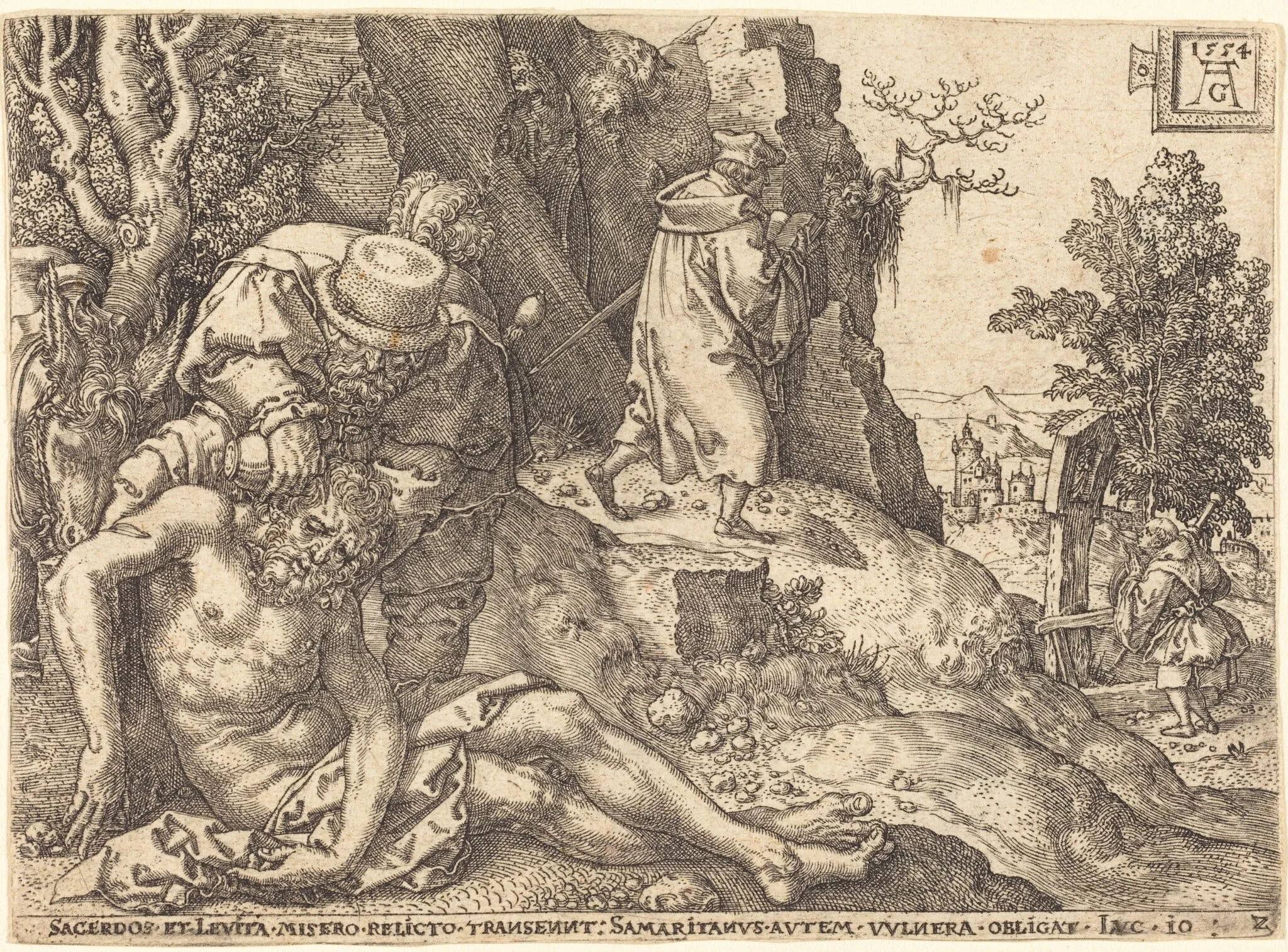The Good Samaritan Ministering to the Traveler, detail
