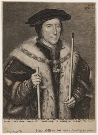 Thomas Howard, Third Duke of Norfolk, by Lucas Emil Vorsterman, ink, 1635