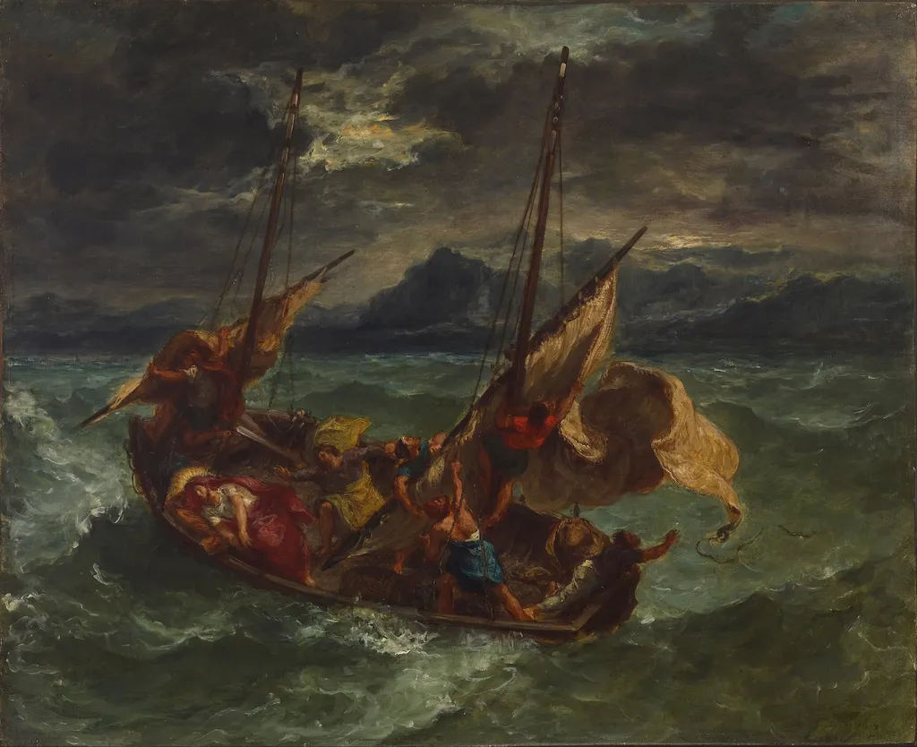 Christ on the Sea of Galilee, by Eugène Delacroix, oil, 1854