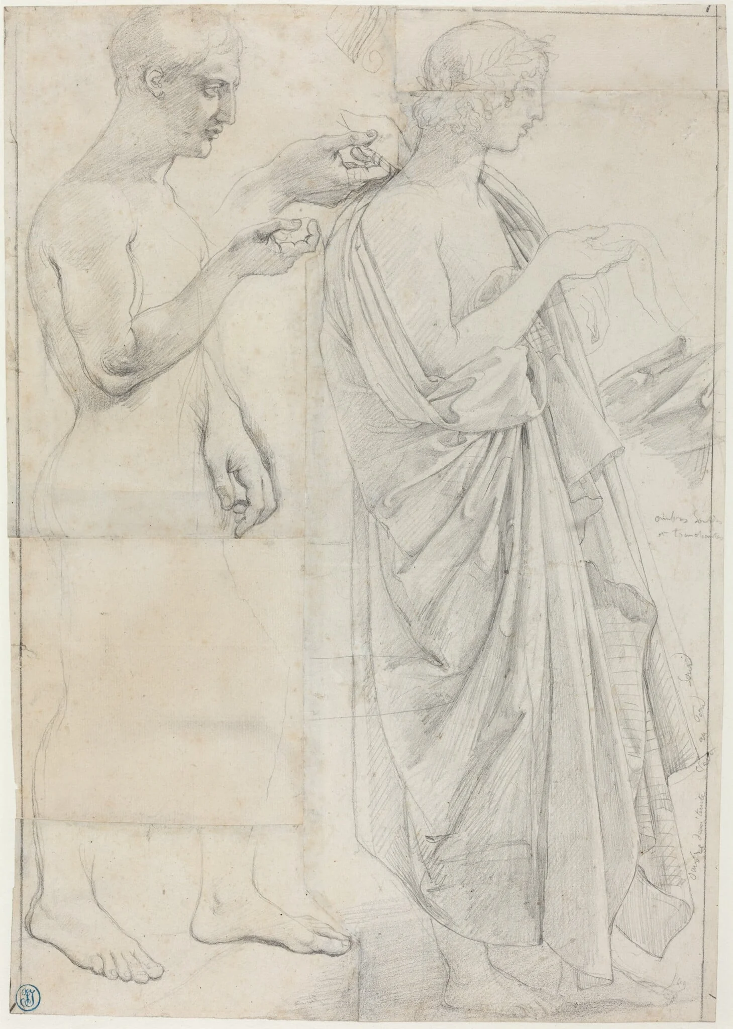 Two Studies of Virgil, detail