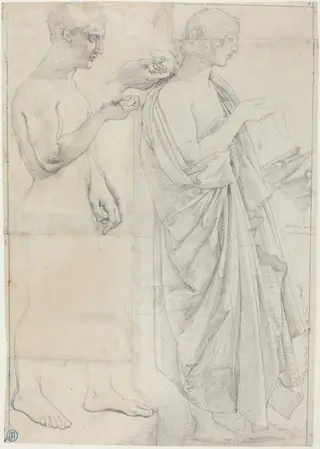 Two Studies of Virgil, by Jean Auguste Dominique Ingres, graphite, 1812