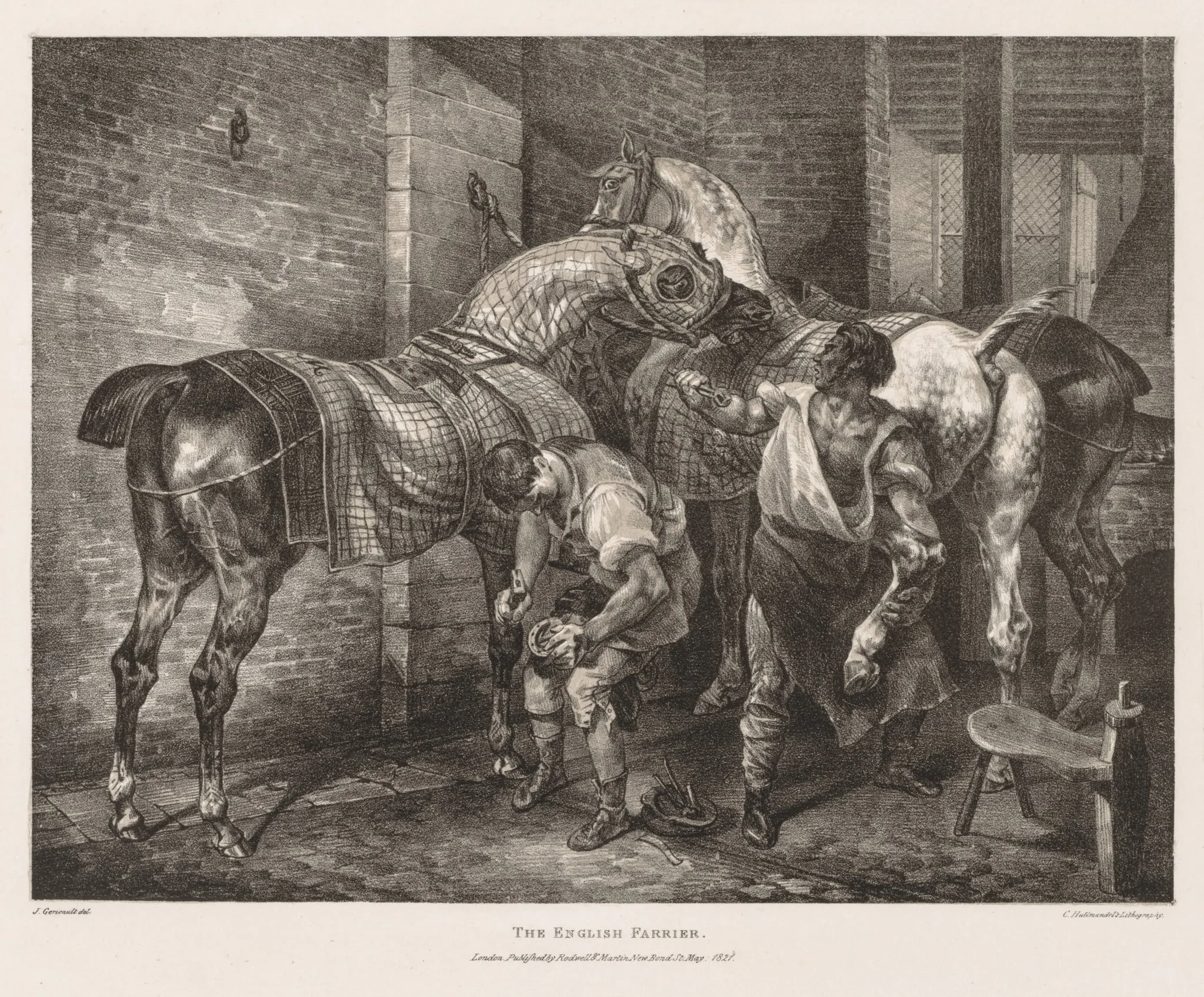 Various Subjects Drawn from Life and on Stone: The English Farrier, detail