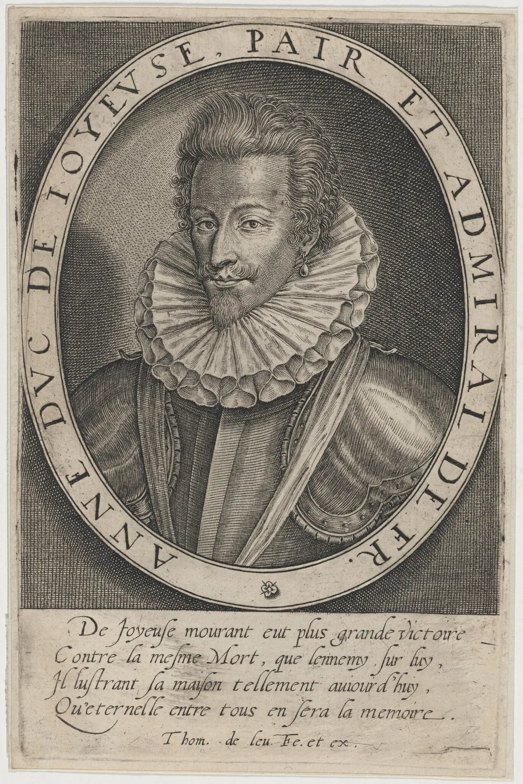 Anne, Duc de Joyeuse, by Thomas de Leu, ink, 1590