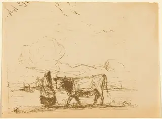 Cow and Its Keeper (La Vache et sa gardienne), by Jean Baptiste Camille Corot, 1860