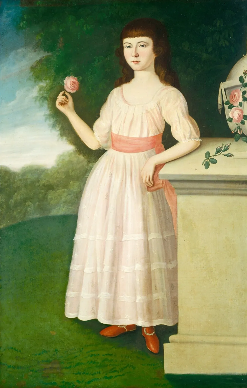 Anna Maria Cumpston, by Charles Peale Polk, oil, 1790