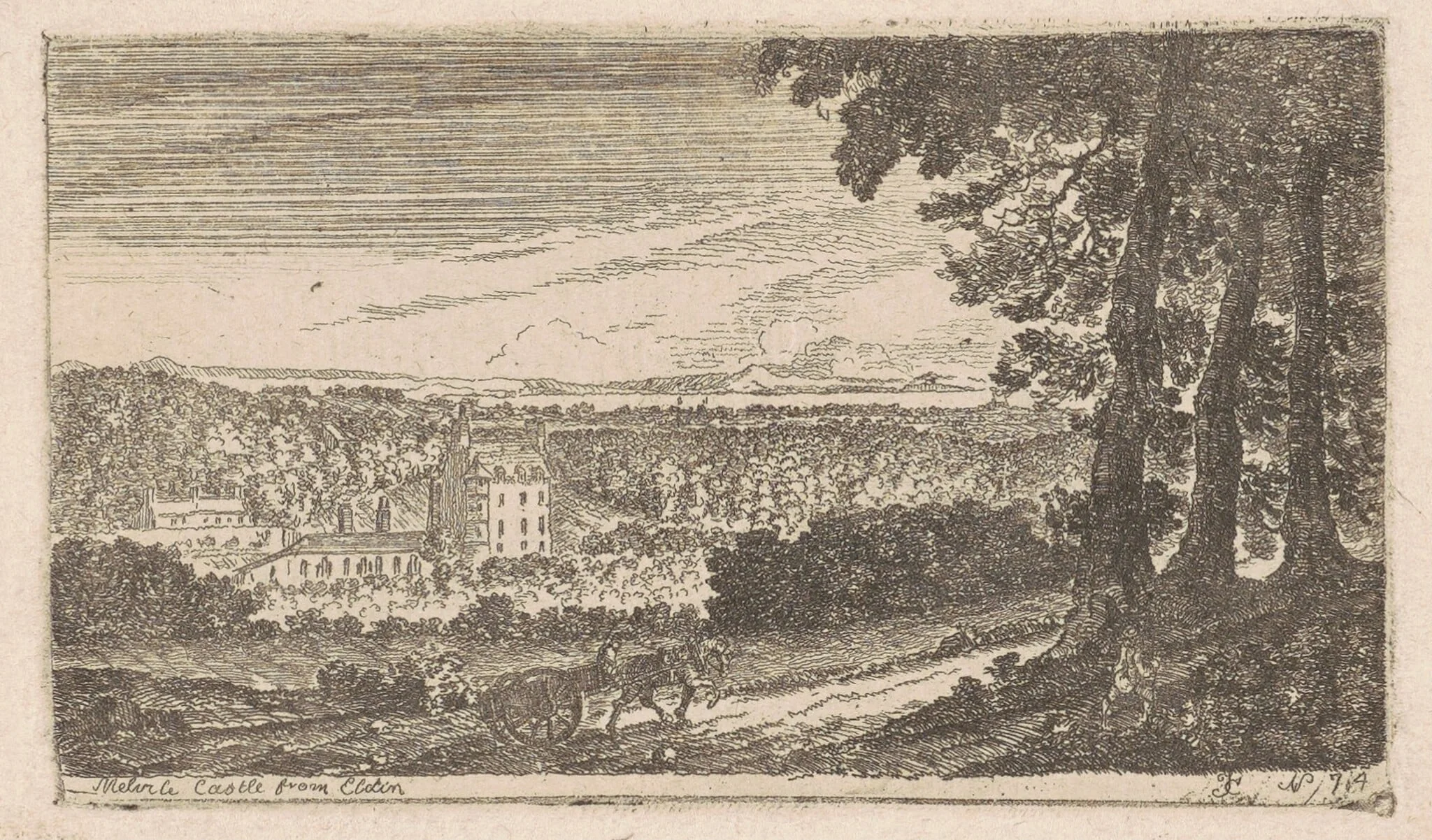 Melville Castle from Eldin, detail