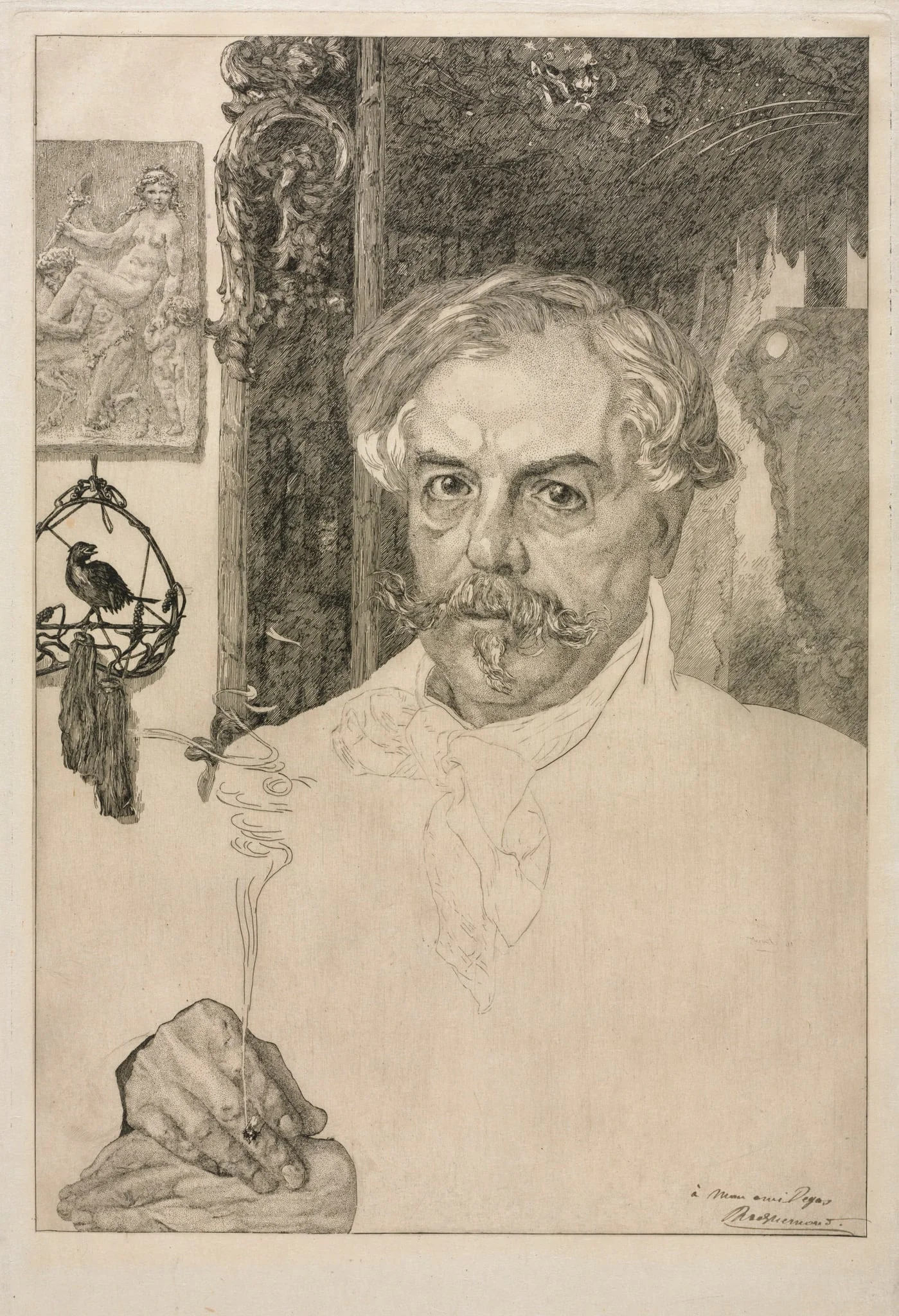 Portrait of Edmond de Goncourt, detail