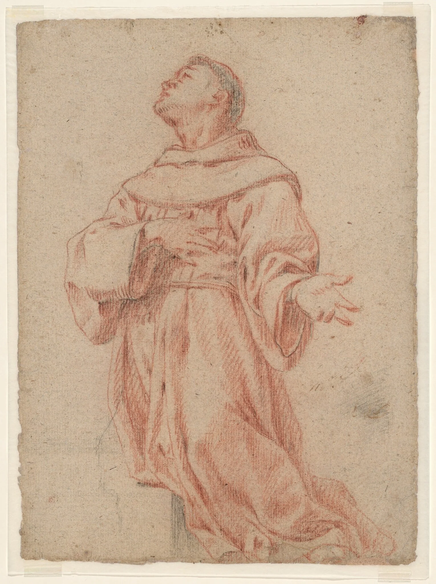 Saint Anthony of Padua (recto); Bust of a Child and Head of an Angel (verso), detail