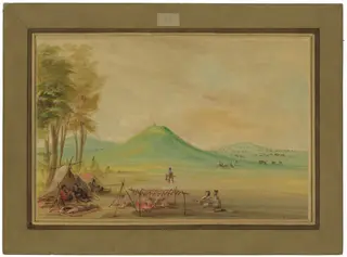 Expedition Encamped on a Texas Prairie.  April 1686, by George Catlin, oil, 1848