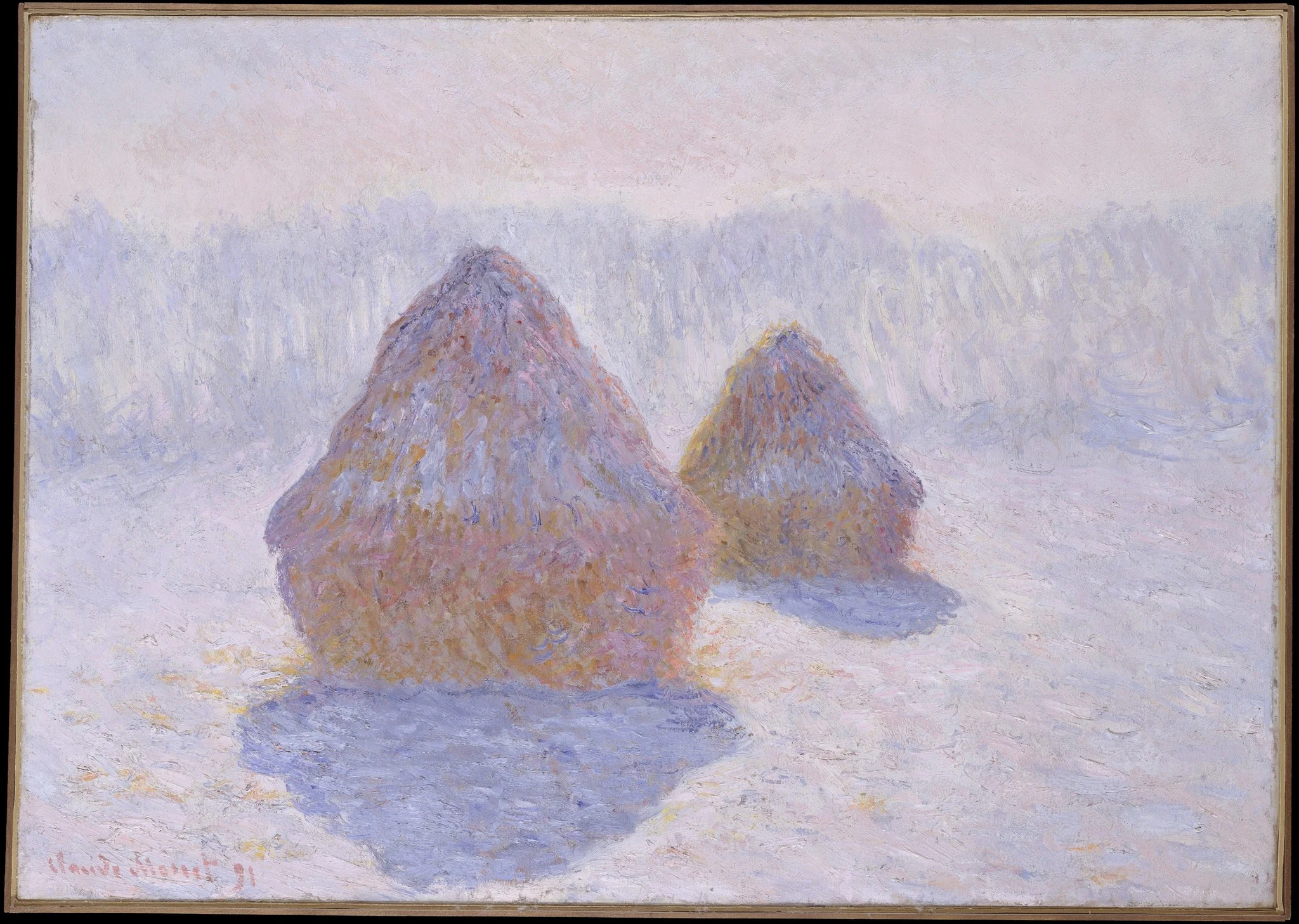 Haystacks (Effect of Snow and Sun), detail
