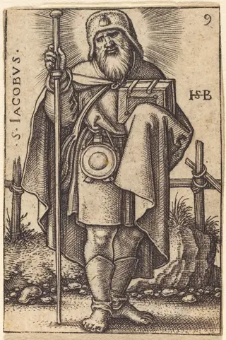 Saint James the Great, by Sebald Beham, ink, 1546