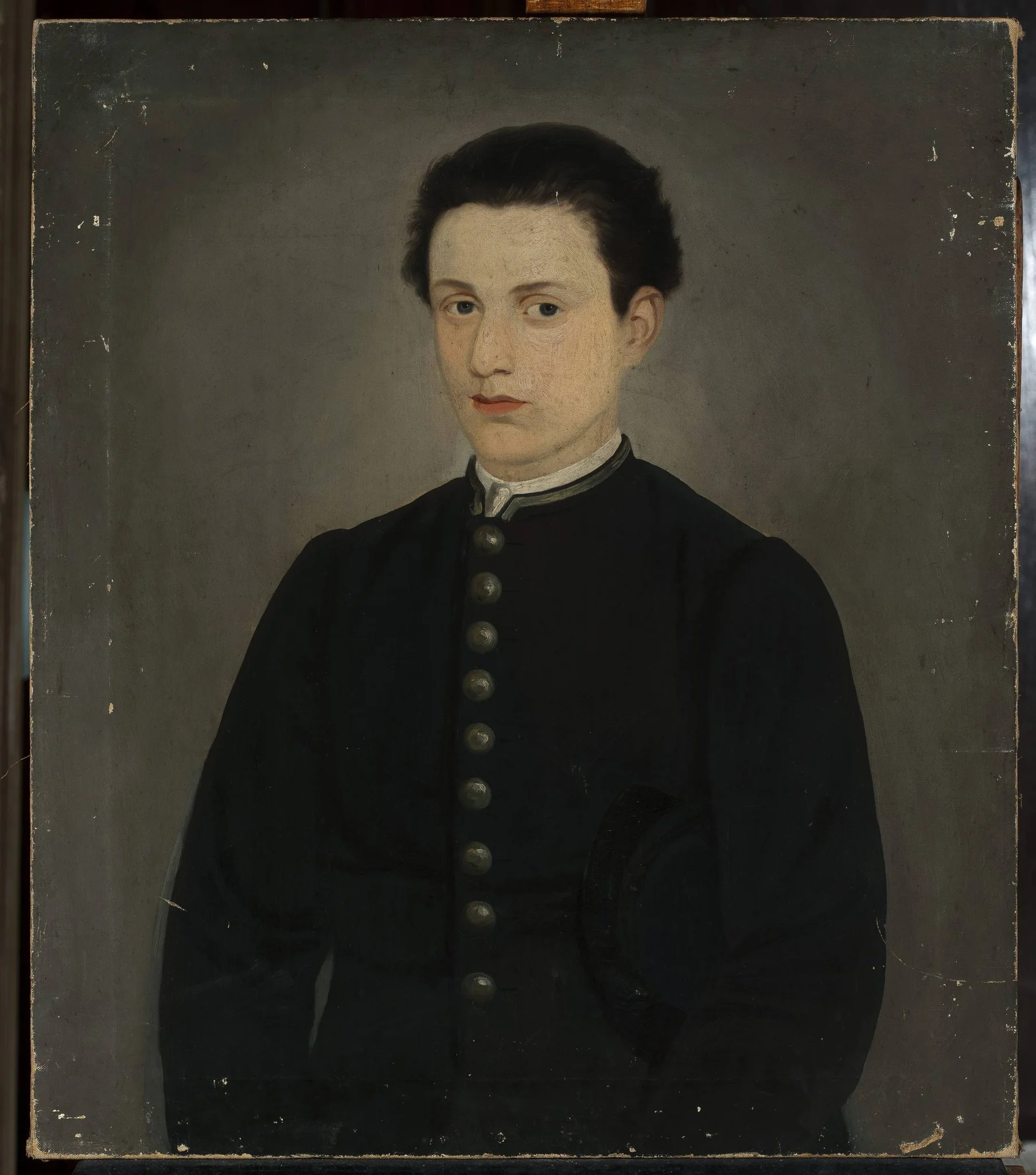 Portrait of Leopold Méyet (1850–1912) in the uniform of the classical state middle school, detail