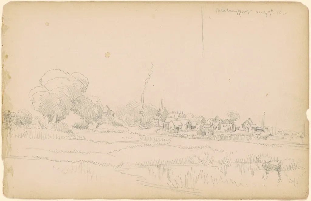 Newburyport, by Peter Moran, graphite, 1882