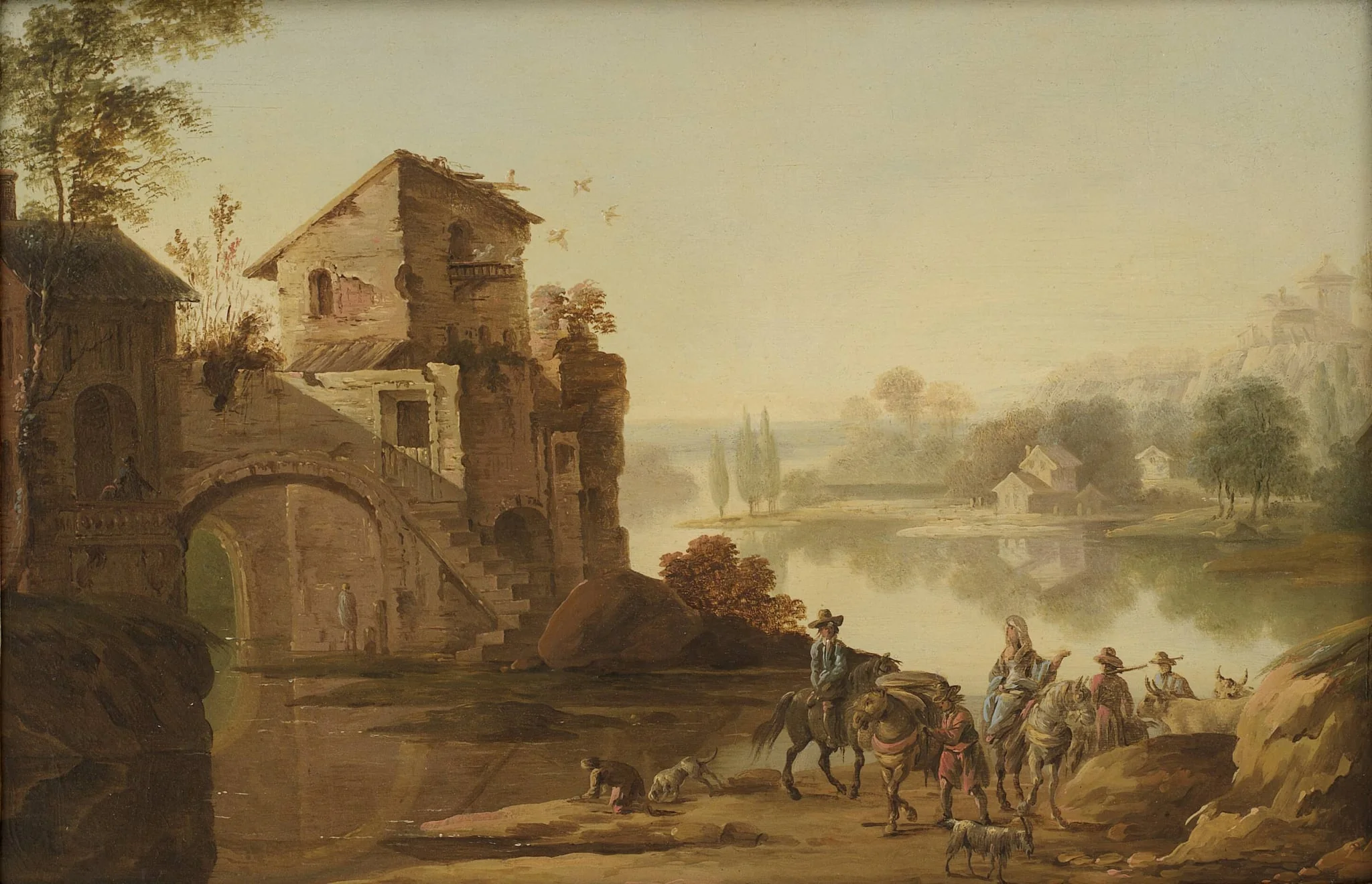 Landskab i italiensk manér, detail