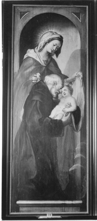 Maria mit Kind und einem hl. Mönch, detail