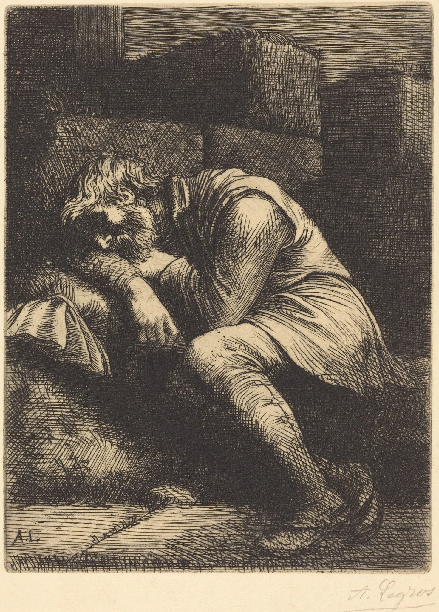 Sleeping Beggar (Mendiant endormi), detail