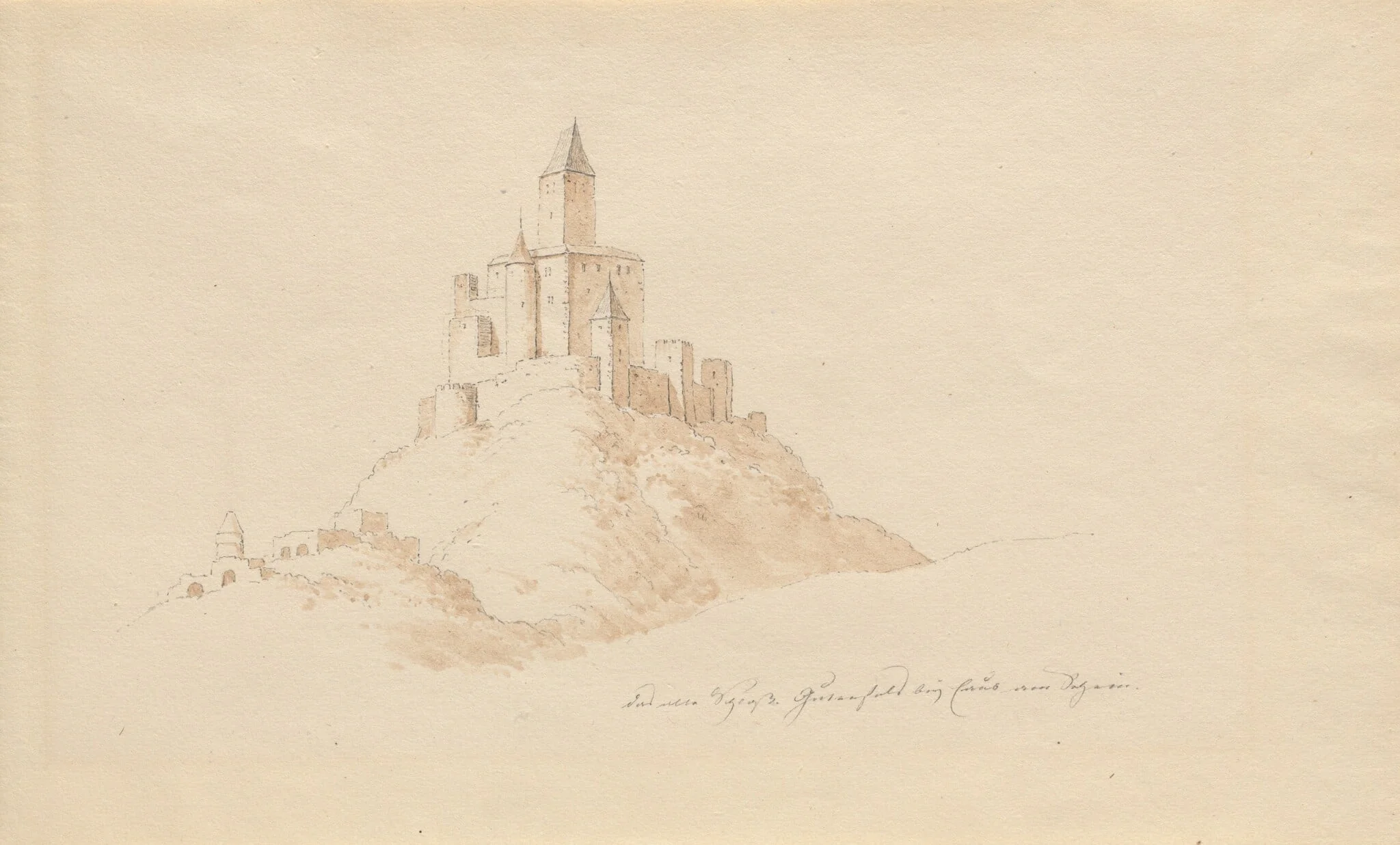 Das alte Schloss Gutenfeis bei Caub am Rhein, detail
