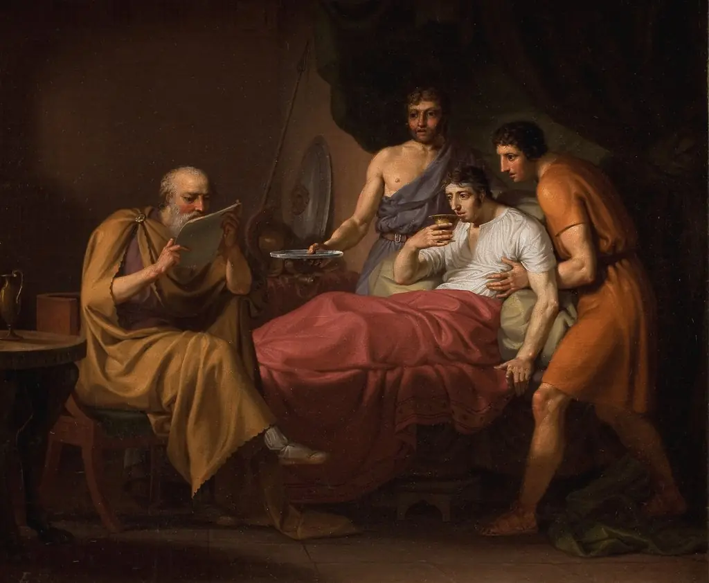 Alexander den Store på sygelejet, by Christoffer Wilhelm Eckersberg, oil, 1806
