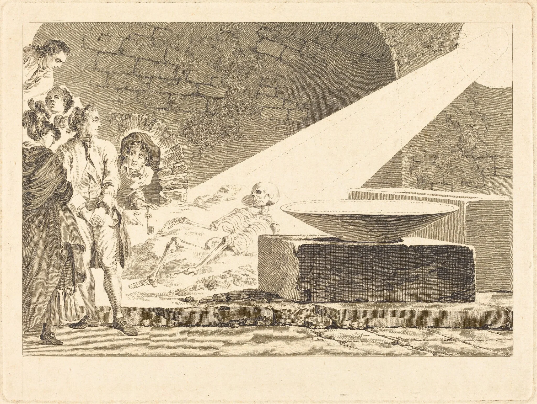 Fragonard and Bergeret with Their Wives Visiting a Tomb in Pompeii, detail