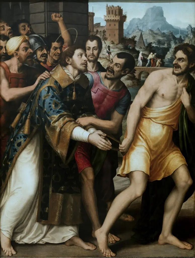 Saint Stephen is led to Martyrdom, by Juan de Juanes, oil, 1555