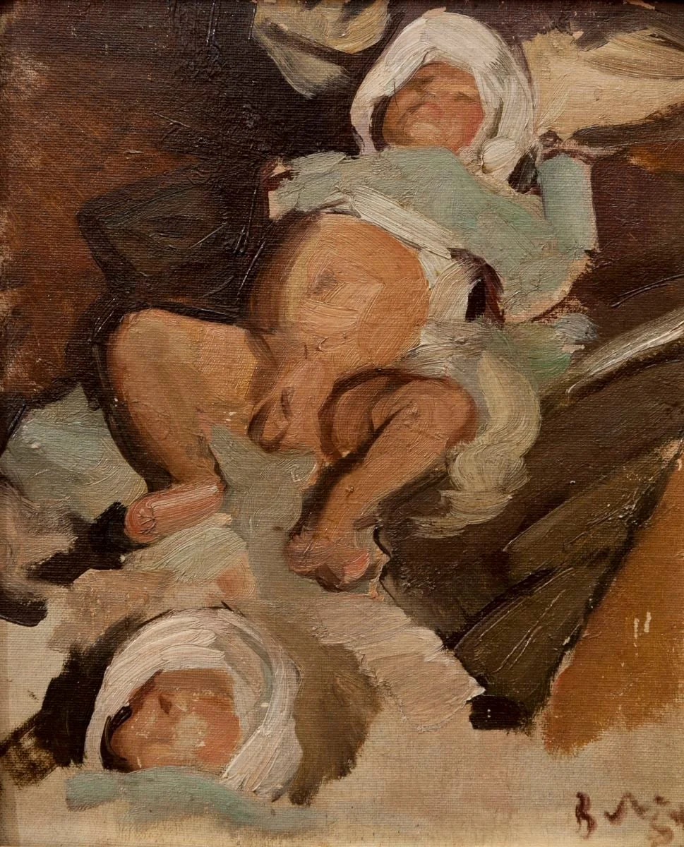 Copil dormind (studiu), detail