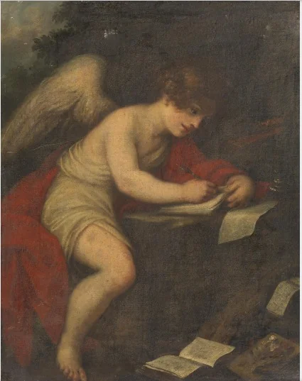The Little Recording Angel, detail