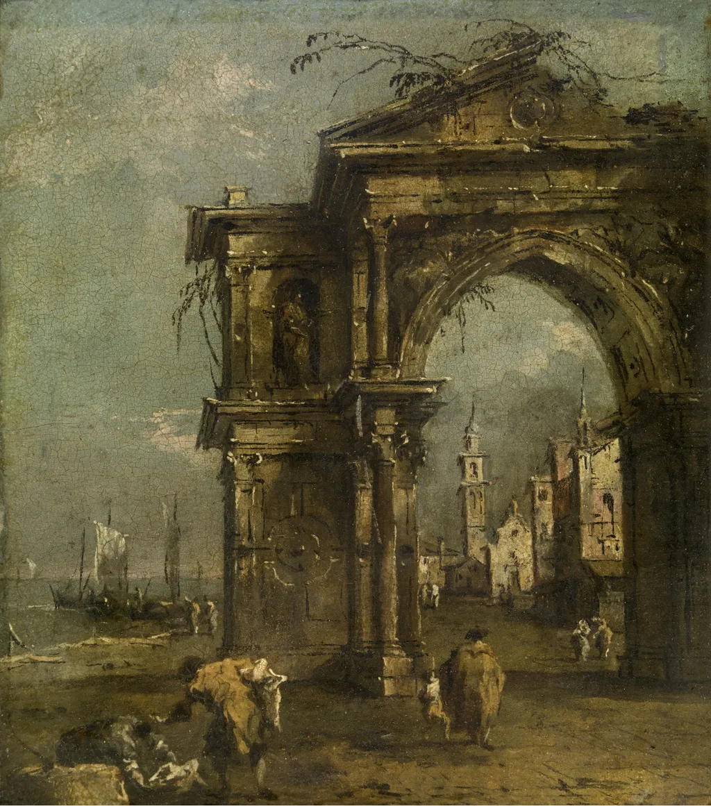 Triumphal Arch in Venice, by Francesco Guardi, oil, 1737