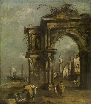 Triumphal Arch in Venice, by Francesco Guardi, oil, 1737